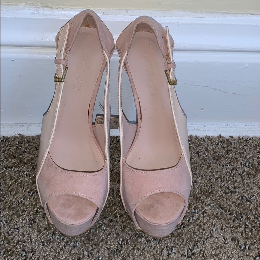 Forever 21 blush/nude platform heels - Picture 2 of 6